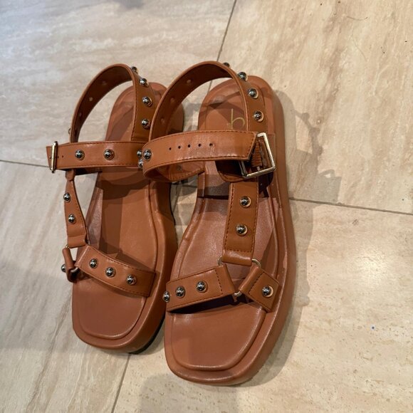 Brown Studded Sandals - Picture 2 of 3